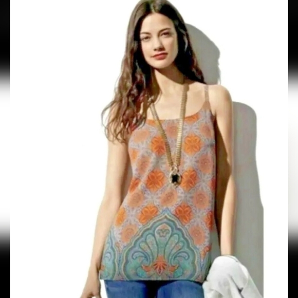 Cabi Arabesque Printed Boho Tank Top, Style 3082, Lined Size Medium - Picture 2 of 8